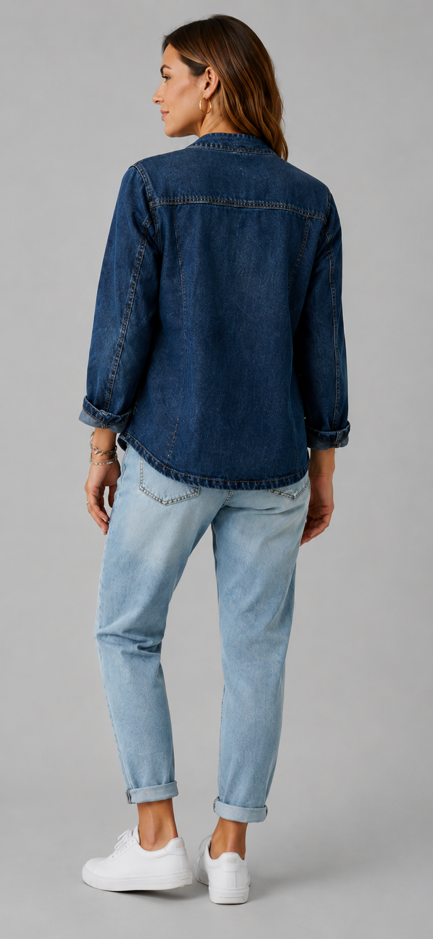 AVAZA | Klassiek denim overhemdjasje voor dames