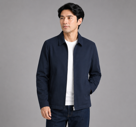 AVAZA | Essentieel marineblauw jack met ritssluiting