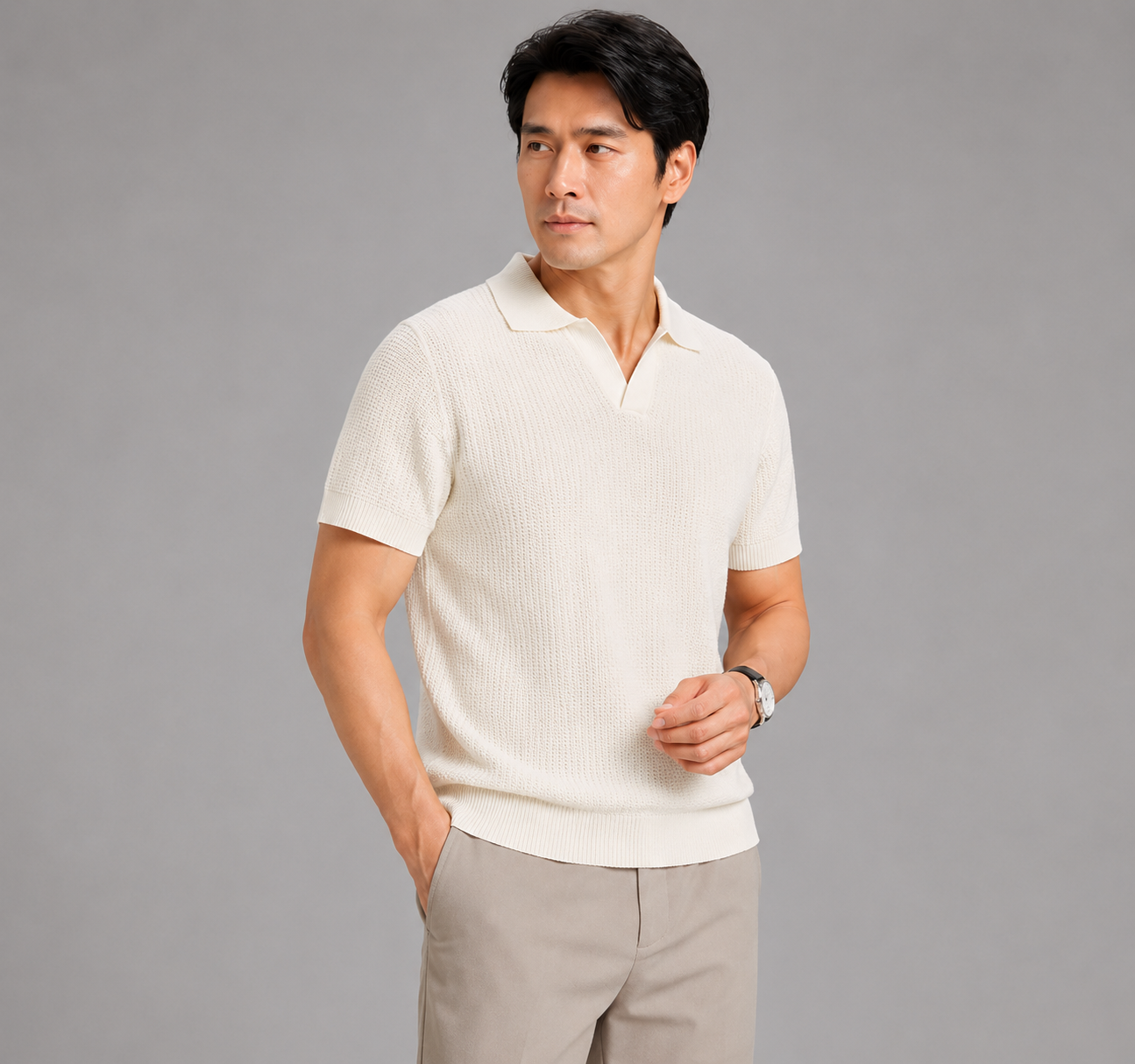 AVAZA | Elegant gebreid poloshirt