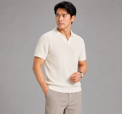 AVAZA | Elegant gebreid poloshirt