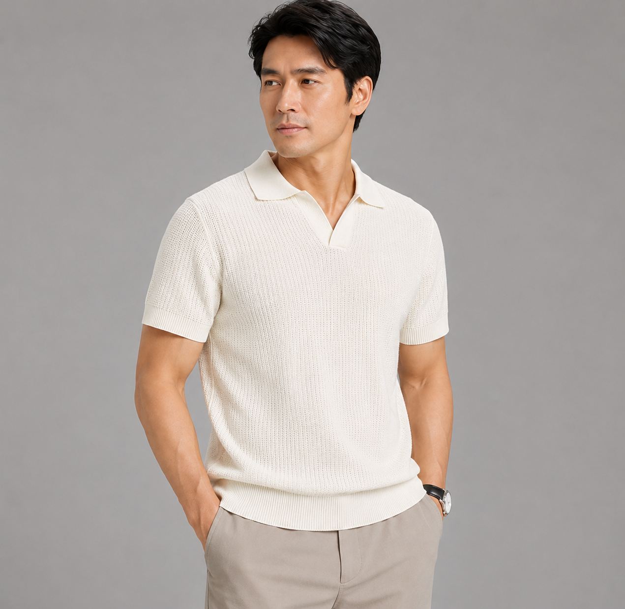 AVAZA | Elegant gebreid poloshirt