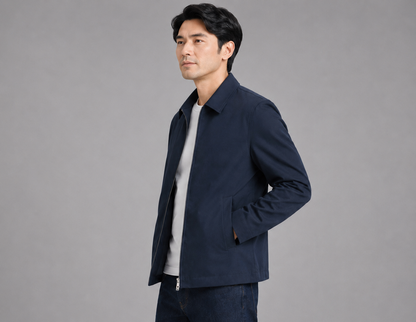 AVAZA | Essentieel marineblauw jack met ritssluiting