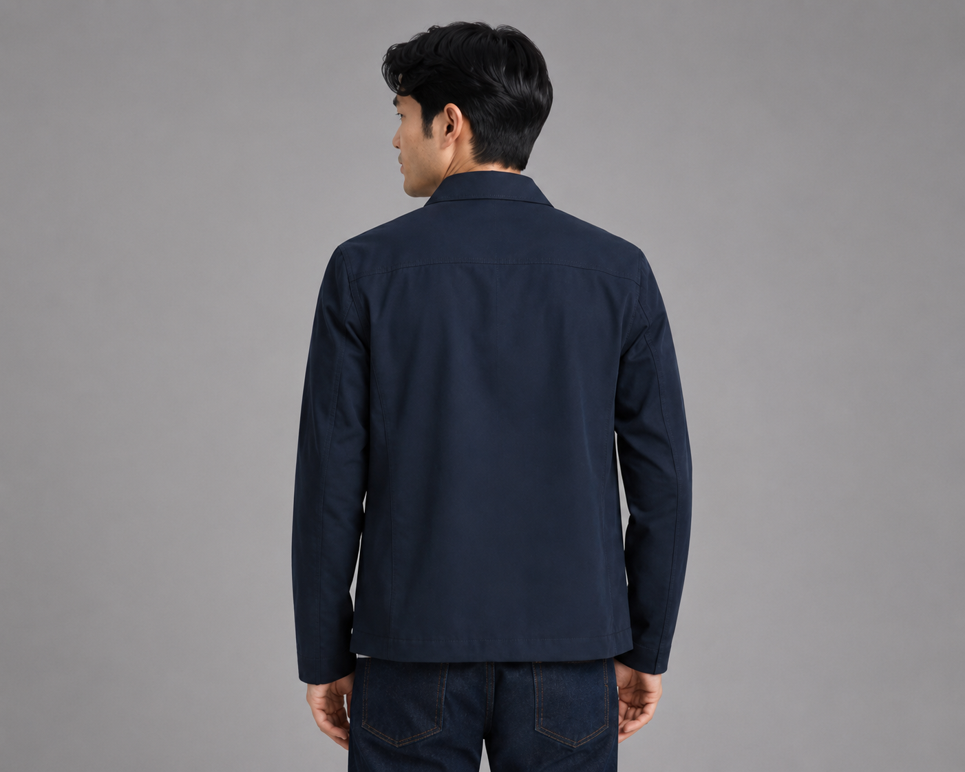 AVAZA | Essentieel marineblauw jack met ritssluiting