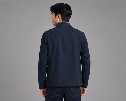 AVAZA | Essentieel marineblauw jack met ritssluiting