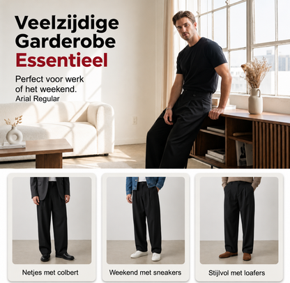 AVAZA | Klassieke herenbroek met wijde pijpen
