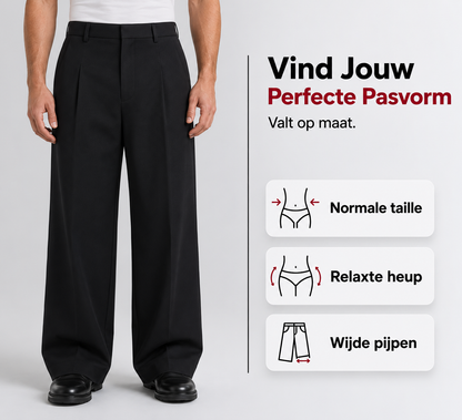 AVAZA | Klassieke herenbroek met wijde pijpen